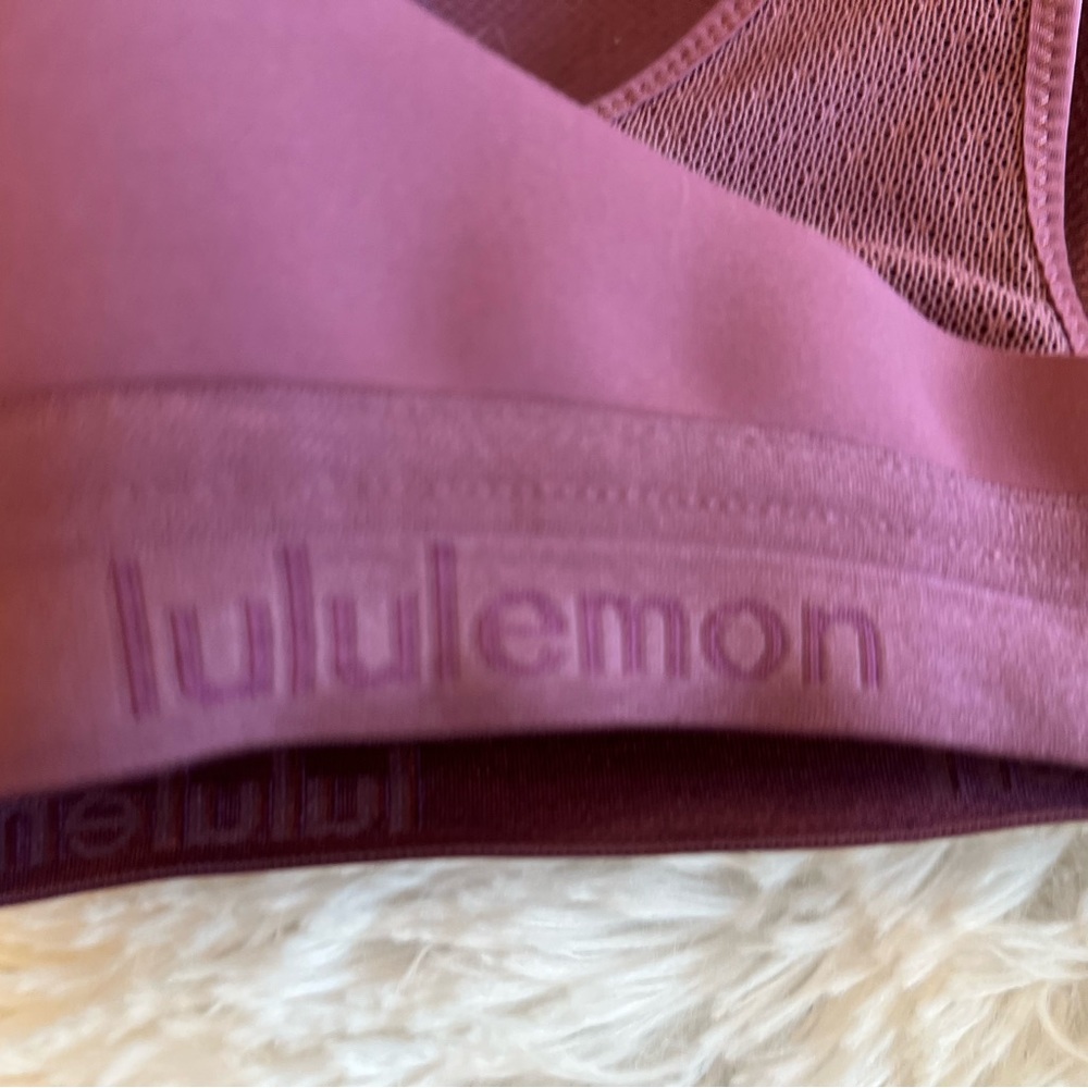 LULULEMON- Up For It  Sports Bra"'Vintage Plum" (purple) Size 34C - Picture 5 of 10